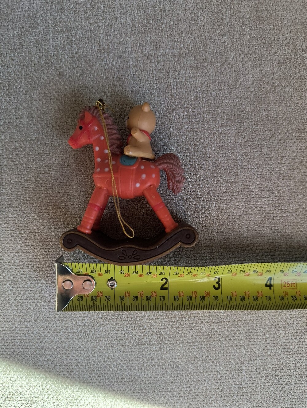 Vintage Bronson Christmas Greeting Collectible Ornament Bear Rocking Horse New - Picture 7 of 9